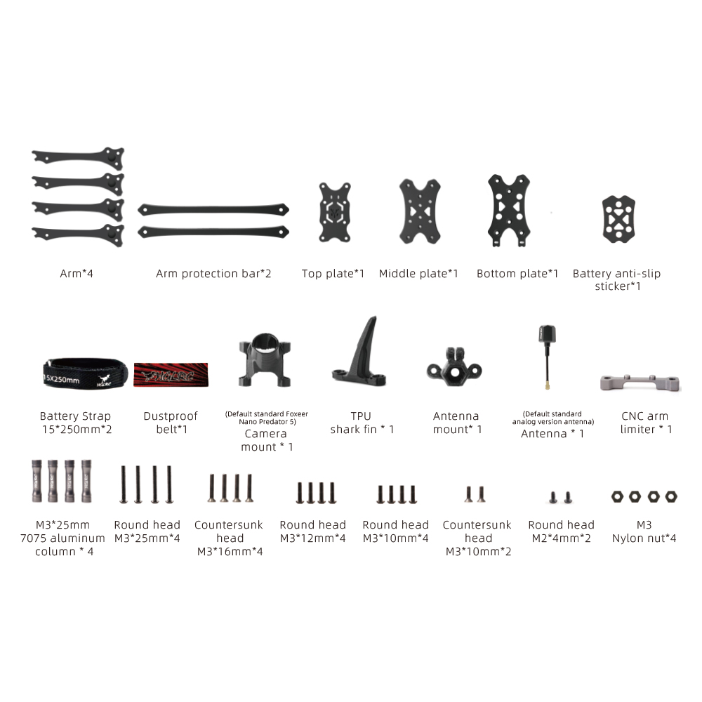 HGLRC-Wind5-Lite-V2-195mm-Radstand-5-Zoll-Rahmen-Kit-fuumlr-RC-FPV-Renn-Drohne-2022851-3